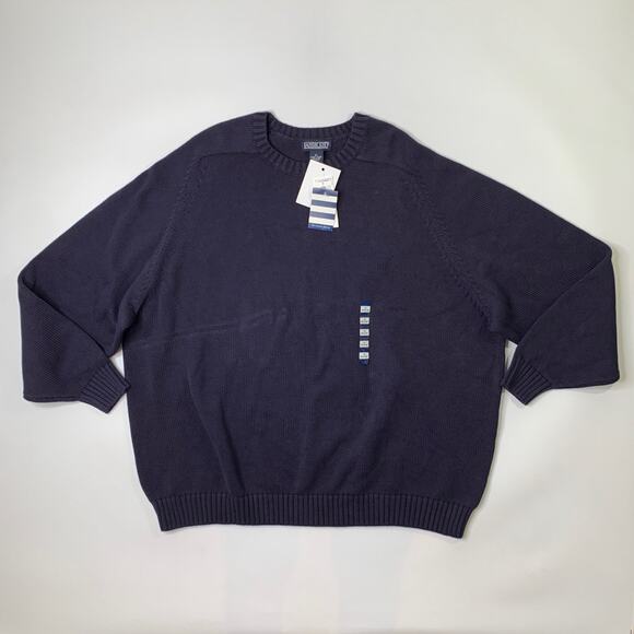 Vintage Lands End Sweater Women 3X Plus Navy The Classic Drifter Heavy Knit Crew - Picture 2 of 11